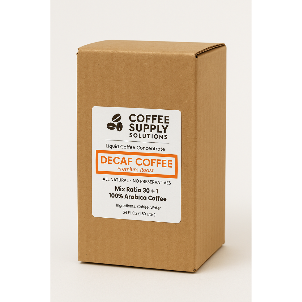 Colombian Decaf Liquid Coffee Concentrate – 64 oz Bag-in-Box (30:1 Ratio)