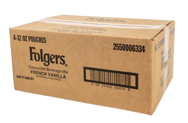 Folgers French Vanilla Cappuccino Mix 6 two-pound bags of creamy powdered coffee mix, comparable to the discontinued Folgers canister version.