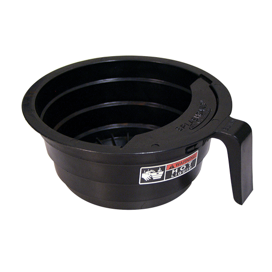 Bunn Black Plastic Filter Basket with SplashGard Funnel and decals, 7.12-inch wide replacement coffee brewer part.