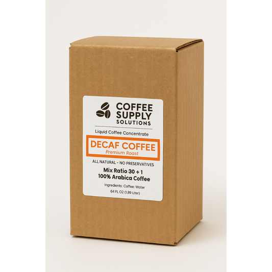 Colombian Decaf Liquid Coffee Concentrate – 64 oz Bag-in-Box (30:1 Ratio)