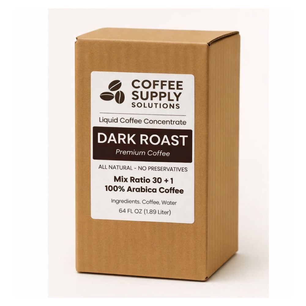 Premium Dark Roast Liquid Coffee Concentrate – 64 oz BIB (30:1 Ratio)