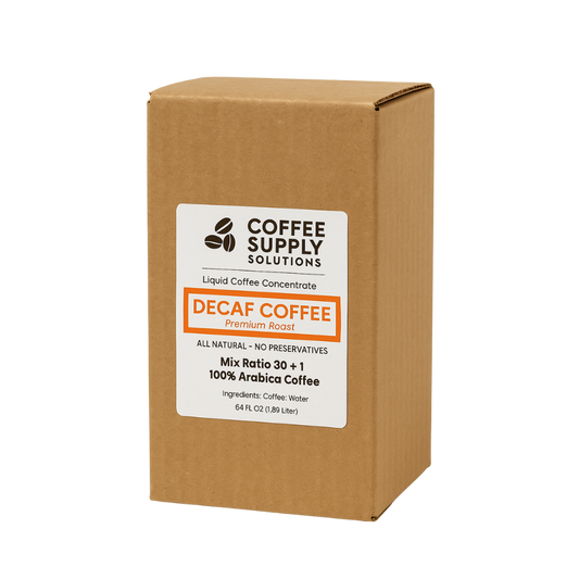 Colombian Decaf Liquid Coffee Concentrate – 64 oz Bag-in-Box (30:1 Ratio)